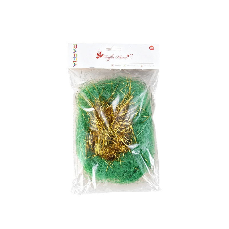 Envases mixtos de trozos de yute y purpurina